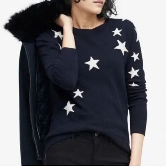 Banana Republic Navy w Stars Sweater - Picture 1 of 7